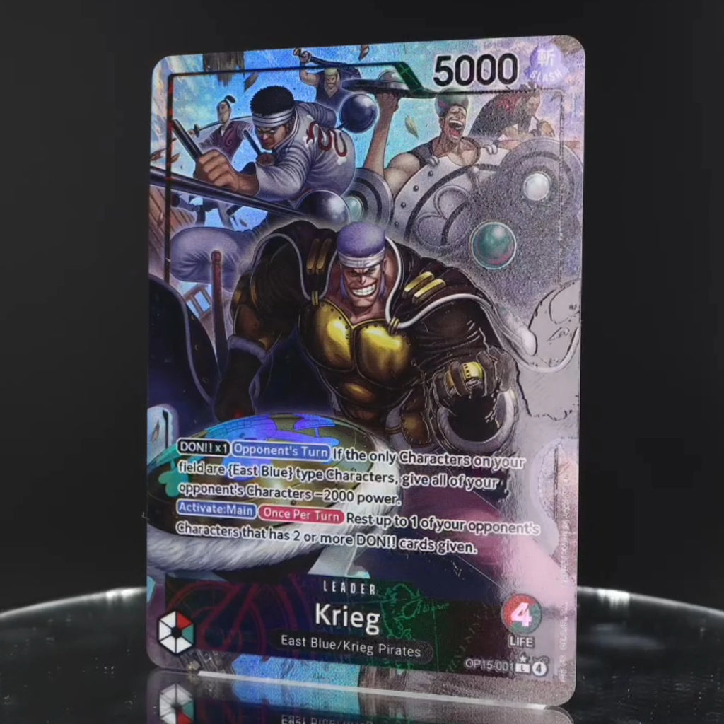 One Piece TCG OPCG English Leader card OP15 Leader Card Set Luffy  Lucy Enel Krieg Rebeca Brook KAMI's Island Textured Foil Card