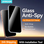 Joyroom 1/2Pcs Anti-spy Glass For iPhone 17 16 15 14 Pro Max Glass For iPhone 17 16 15 14 13 12 Pro Max Privacy Screen Protector