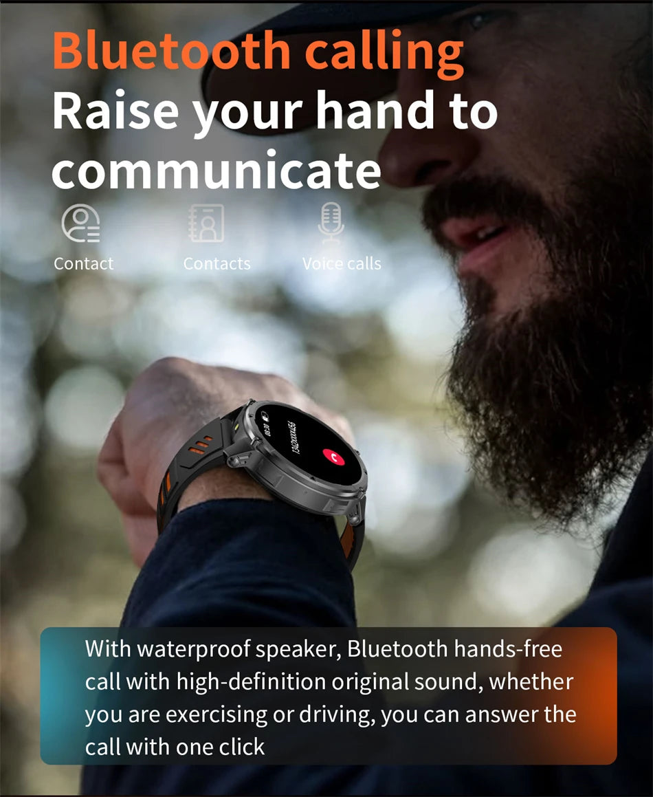 2026 New T-Rex 3 Ultra 1100mAh Smart Watch 5ATM Waterproof Outdoor Sports GPS Track Heart Rate Compass Bluetooth Call Smartwatch