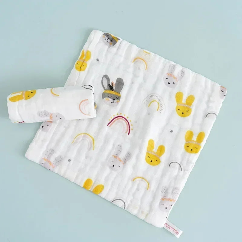 1pcs/5pcs Baby Face Towel Muslin 6 Layers Cotton Soft Baby Towels Handkerchief Bathing Feeding Face Washcloth Wipe Burp Cloth