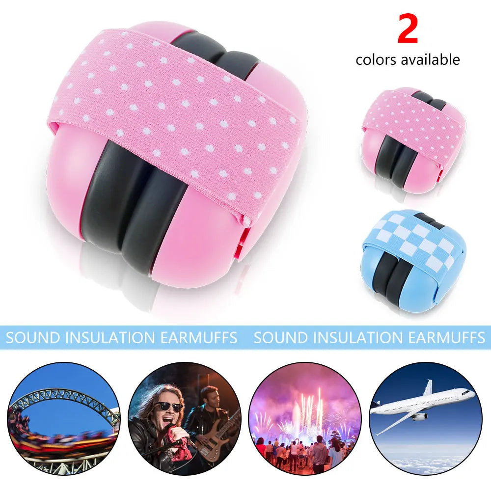 Baby Anti-Noise Earmuffs Sleeping Ear Protector Hearing Security Protection with Elastic Strap Kids Noise Cancelling Headphones