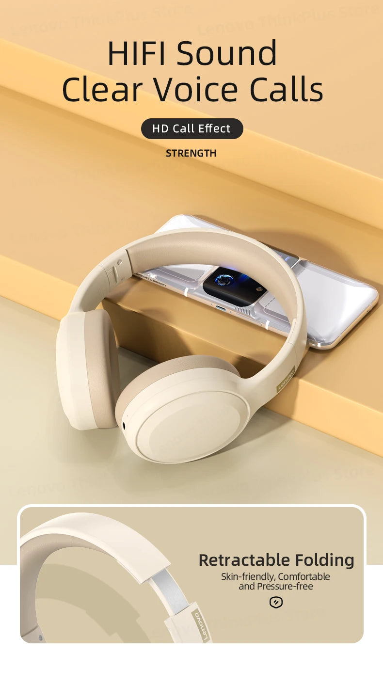 Choice Lenovo th30 wireless headphones Bluetooth earphone 5.0 foldable headset sport headphone game Fone Bluetooth earbuds