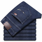Wthinlee Business Men Jeans Casual Straight Stretch Fashion Classic Blue Black Work Denim Trousers Spring Summer Brand Clothing