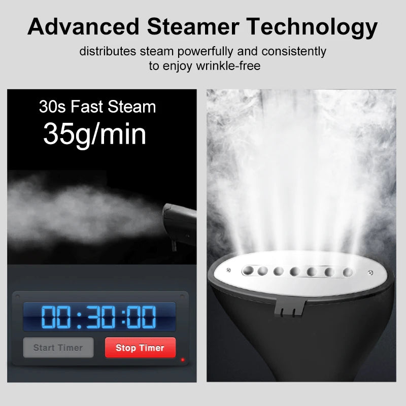 2 In 1 Professional Ironing Clothes Steamer Garment Steamer Fast Heat Steam Ironing Machine For Fabric Pure Silk Woolens Cotton