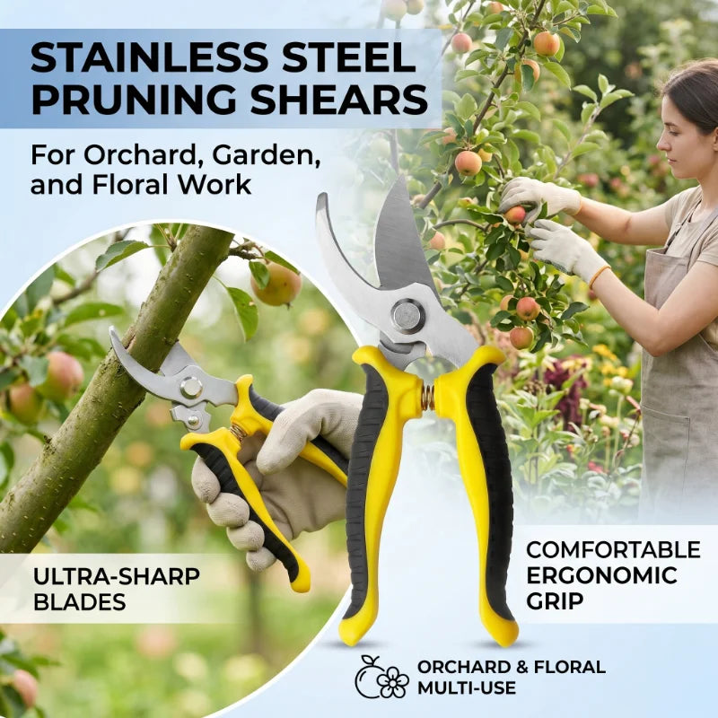 Stainless Steel Professional Gardening Shears Pruning branches Fruit trees Flowers Household Pruning Tools Shears