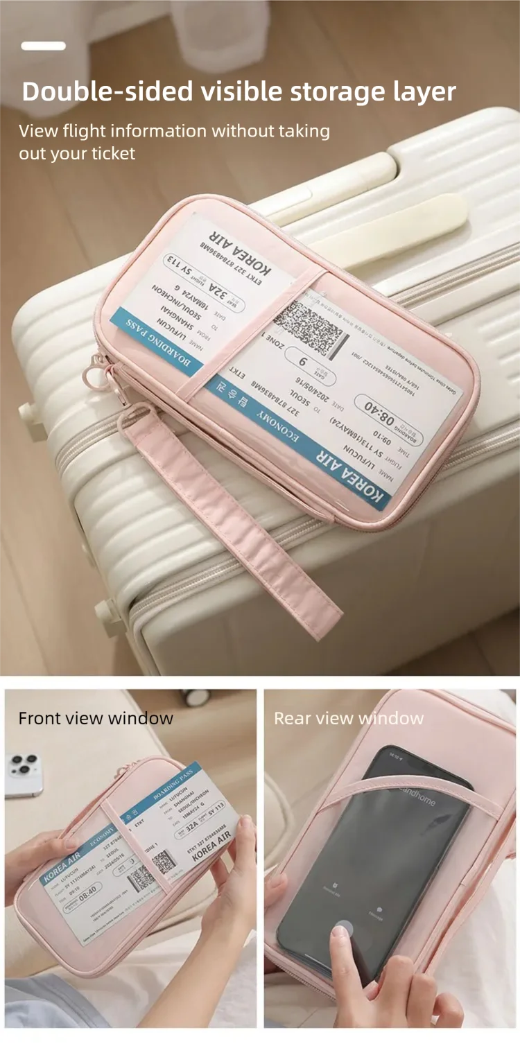 RFID Blocking Passport Holder Travel Wallet Durable Anti-Theft Card Slots Protective Case Flights Travel Organizer for Women Men