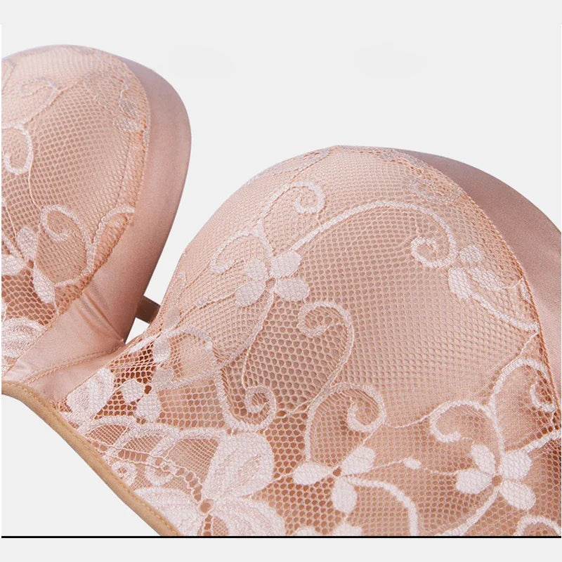 2024 New Sexy Lingerie Set for Women Strapless Push Up Bra Seamless Invisible Underwear Backless Wedding Dress LaceNo Show Panti