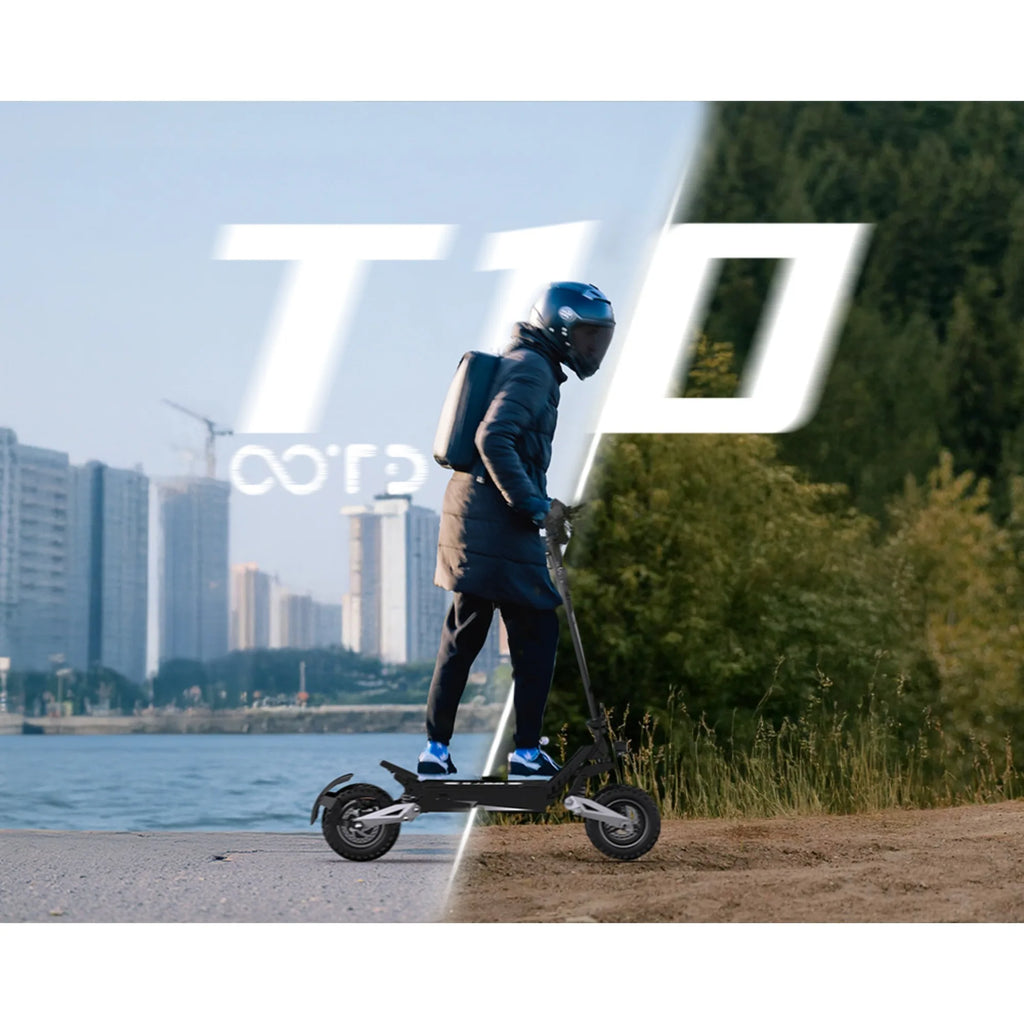 T10 Portable E-Scooter 900W Peak Power 48V 13.5/18 Ah Battery Electric Scooter for Adults 11inch Off-road Tire Scooters Electric