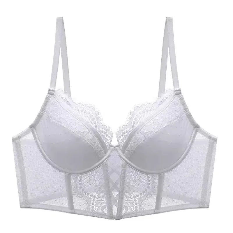 Push Up Lace Lingerie Set for  Women, Sheer Chemise with Soft Underwire Bra, Fishbone Teddy, Sexy Bridal Honeymoon Outfit, S-XL Secondary image