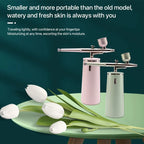 Nano Spray & Oxygen Infusion Facial Device - Hydrating & Brightening Machine for Home Spa, Portable High Pressure Skin Care Tool