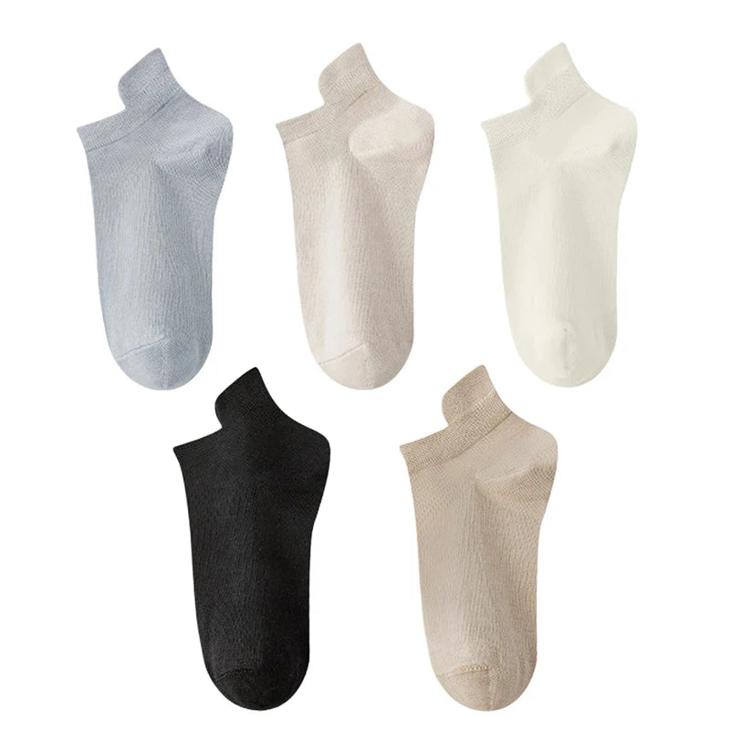10pieces=5 Pairs Women Socks Casual Breathable High Quality Ankle Sock Summer Low Cut Cotton Thin Short Elastic Sox calcetines