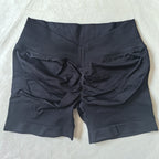 Back Scrunch Shorts Women Seamless V-Back Waist Line Scrunch Booty Shorts Fitness Workout Running Yoga Gym Shorts