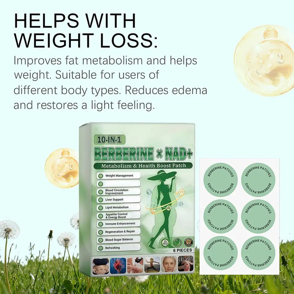 Berberine Patch Nano Microneedle Patch with Natural Ingredients, Daily Weight Management Body Firming Sticker for Women Men