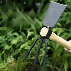 Robust Hardwood Handle Small Hand Hoe High-Strength Metal Head Lightweight Design Multi-functional Garden Tool