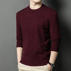 2025 New Men's Casual Sweater Round Neck Long Sleeve Knitted Sweater Diamond Pattern Fashion Versatile Top 2029