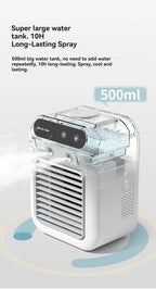 Wireless Air Conditioner Mini Portable Air Cooler Fan 500ml Ice Water Spray Humidifier For Home Air Conditioning Mist Fan USB