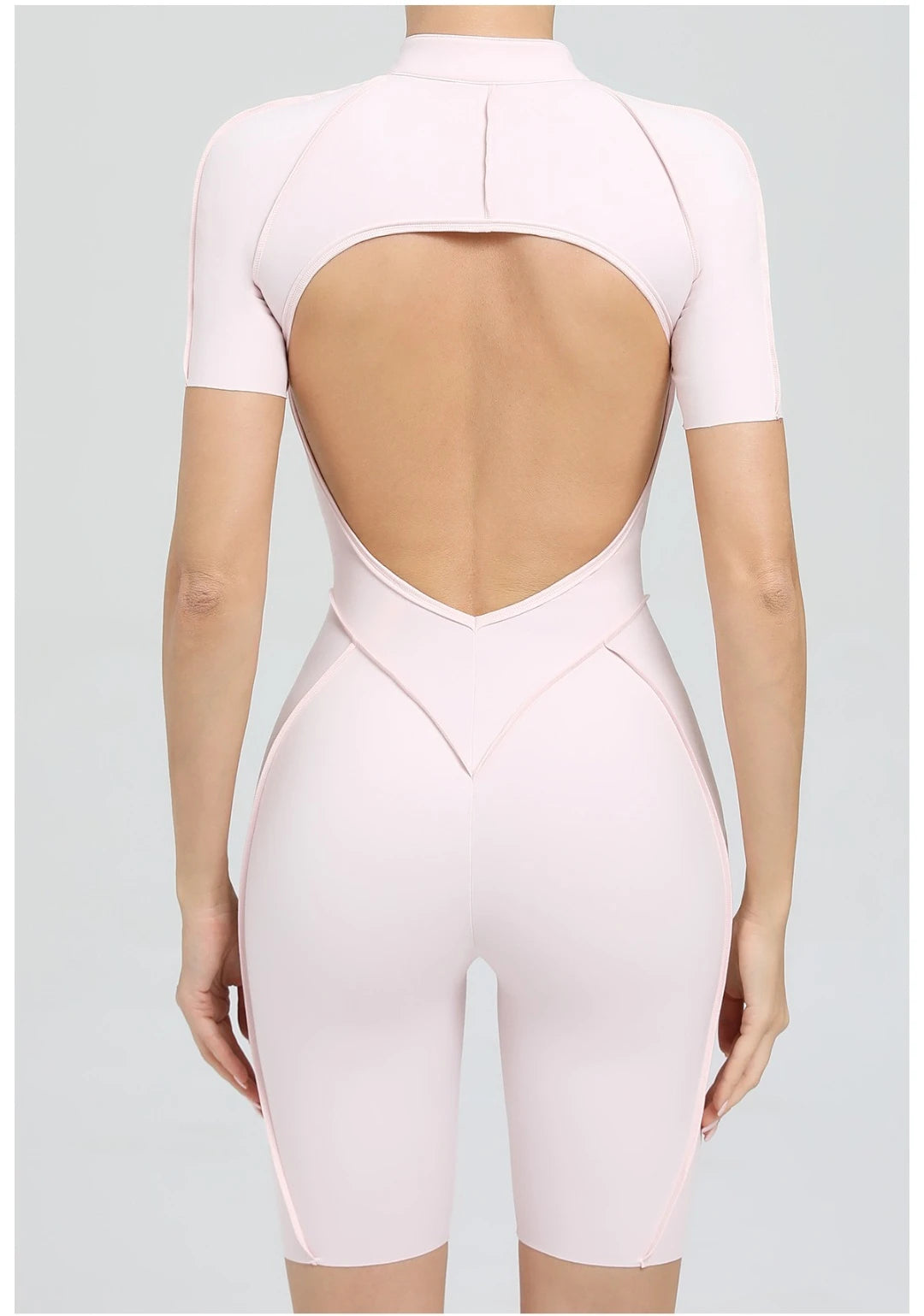 Women's Yoga Jumpsuit Hip Lift Sports Fitness Removable Padding Backless Zipper Leggings One-Piece Running Workout Gym Jumpsuit