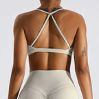 Hearuisavy Summer Scrunch Sports Bra Gym Top Women Running Back Cross Top Sportswear Yoga Underwear Fitness Workout Yoga Clothes