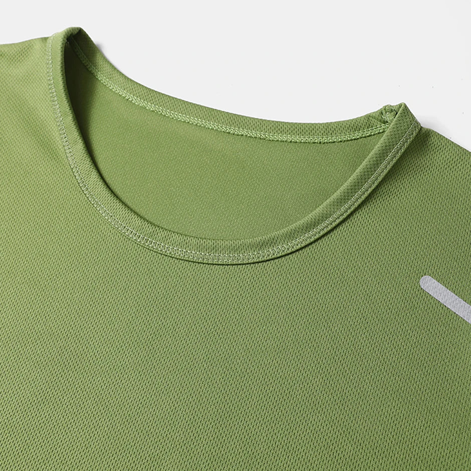 4/1 Pcs Men's Summer Multicolor Quick-drying Sports Short Sleeve Loose Breathable Fitness Running Badminton T Reflective Strip
