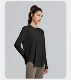 STOUREG Yoga Cover Up, Breathable Sportswear, Loose Fitness Shirt, Plus Size Workout Tops, Summer Cooling T-shirt