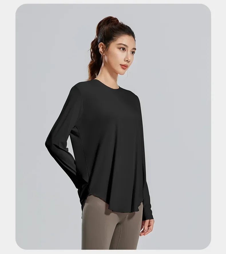 STOUREG Yoga Cover Up, Breathable Sportswear, Loose Fitness Shirt, Plus Size Workout Tops, Summer Cooling T-shirt