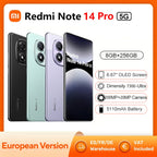 Xiaomi Redmi Note 14 Pro 5G Smartphone NFC Dimensity 7300-Ultra 6.67" 120Hz 1.5K Display 200MP Camera 45W Charge Battery 5100mah
