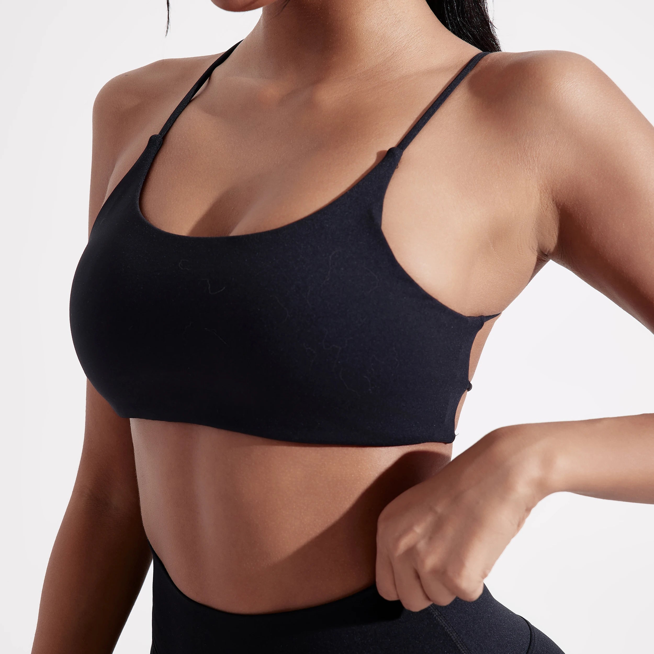 Solid Color underwear Cross Back Women Fitness Sports Bra Top Yoga Comprehensive Training Jog Chest Pad Spaghetti Strap Beauty