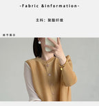 Khaki Beige Pleated Crew Neck Button Vest & Pleated Color Block Skirt Set Drapey Co-ord Set Minimalist Chic Trendy Daily 2026