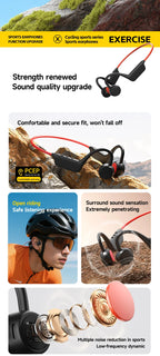 OnePlus Bone Conduction Headset Sport Headphone IPX8 Waterproof Bluetooth 5.4 Wireless Earphone Hands-free With Mic for Exercise