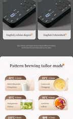 Electric Gooseneck Kettle 1000ML  Hand Brew Coffee Tea 1200W Pot Smart Teapot Temperature Control Pot Rapid Heating Kettle 220v