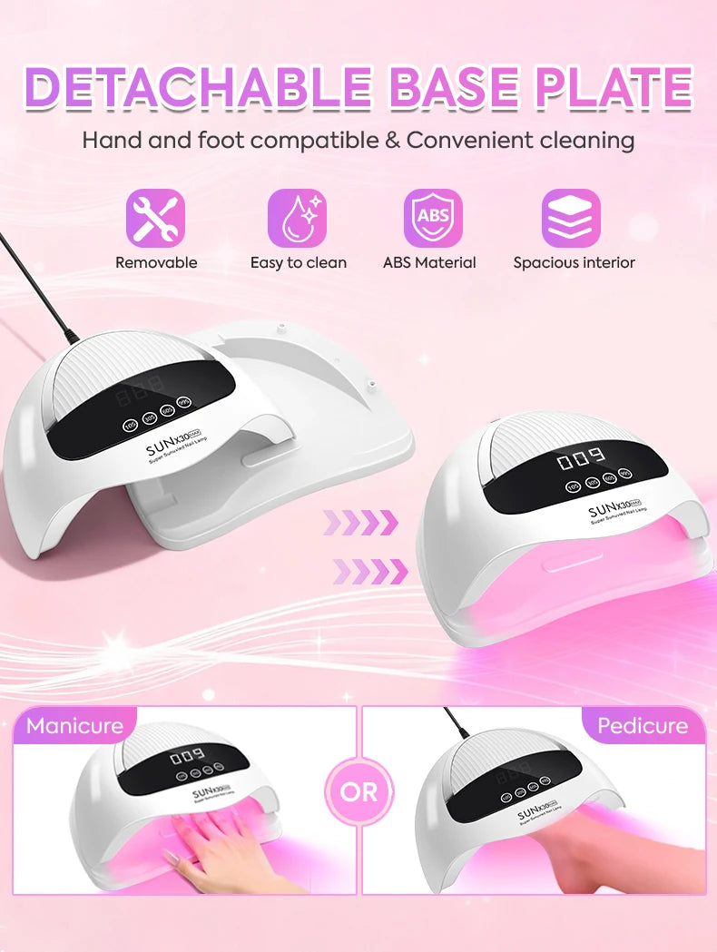 DianaBeauty UV Nail Lamp Portable Nail Dryer with Touch Screen Professional Manicure Lamp with Smart Sensor and Handle Nail Tool