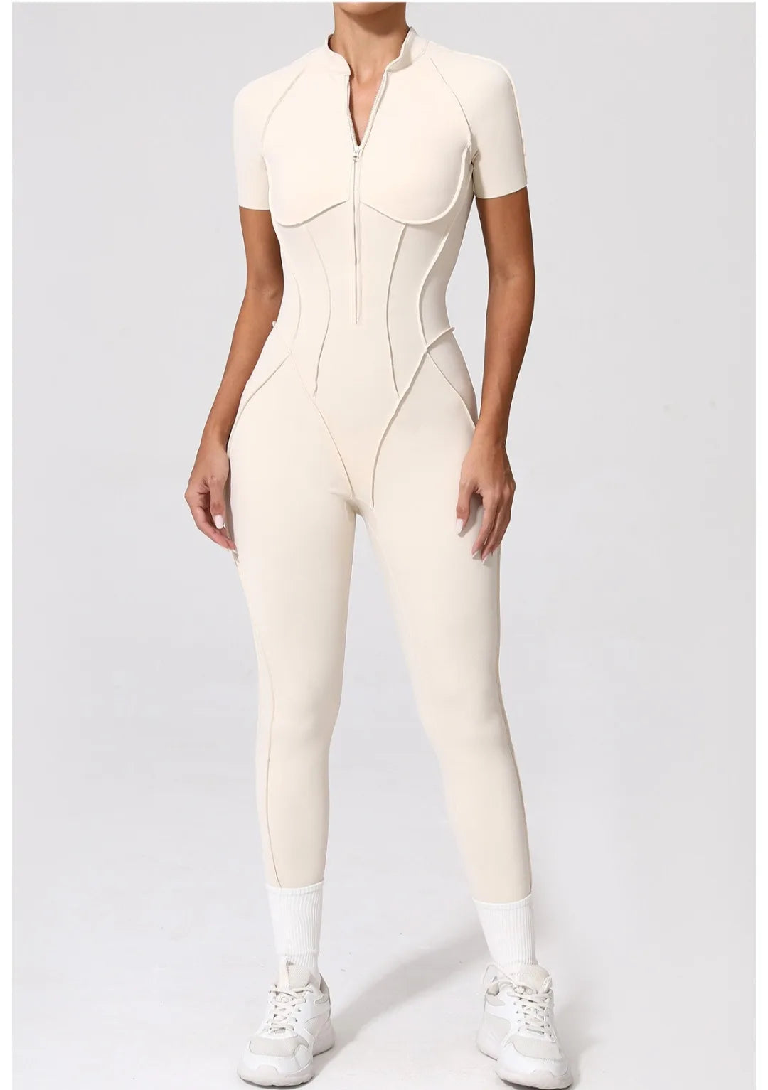 Women's Yoga Jumpsuit Hip Lift Sports Fitness Removable Padding Backless Zipper Leggings One-Piece Running Workout Gym Jumpsuit