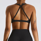 Hearuisavy Summer Scrunch Sports Bra Gym Top Women Running Back Cross Top Sportswear Yoga Underwear Fitness Workout Yoga Clothes