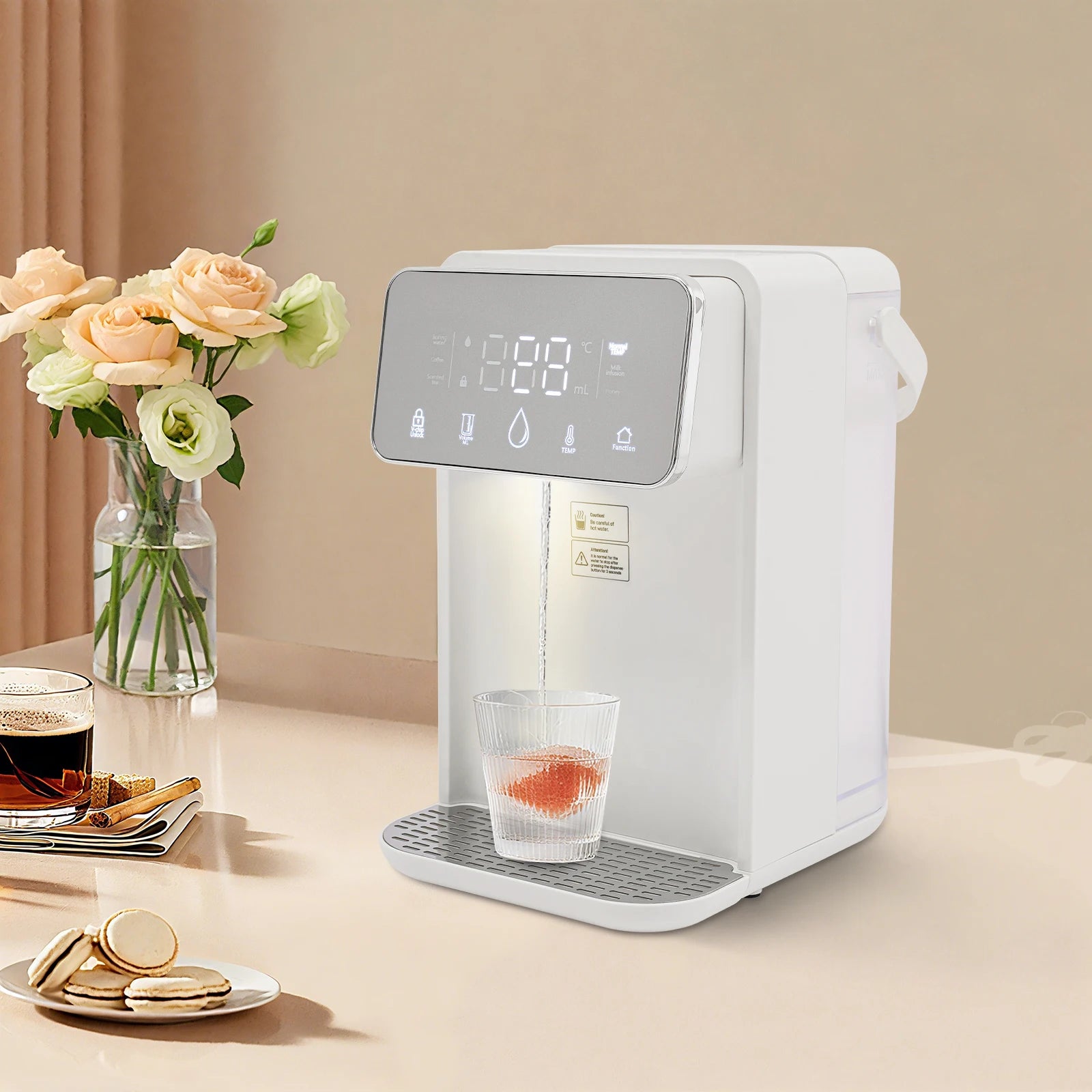 2000W Hot Water Instant Dispenser with Digital Screen, 0.77Gal Water Tank Temperature(77–210.2°F) Water Volume(5.28–17.6fl oz)