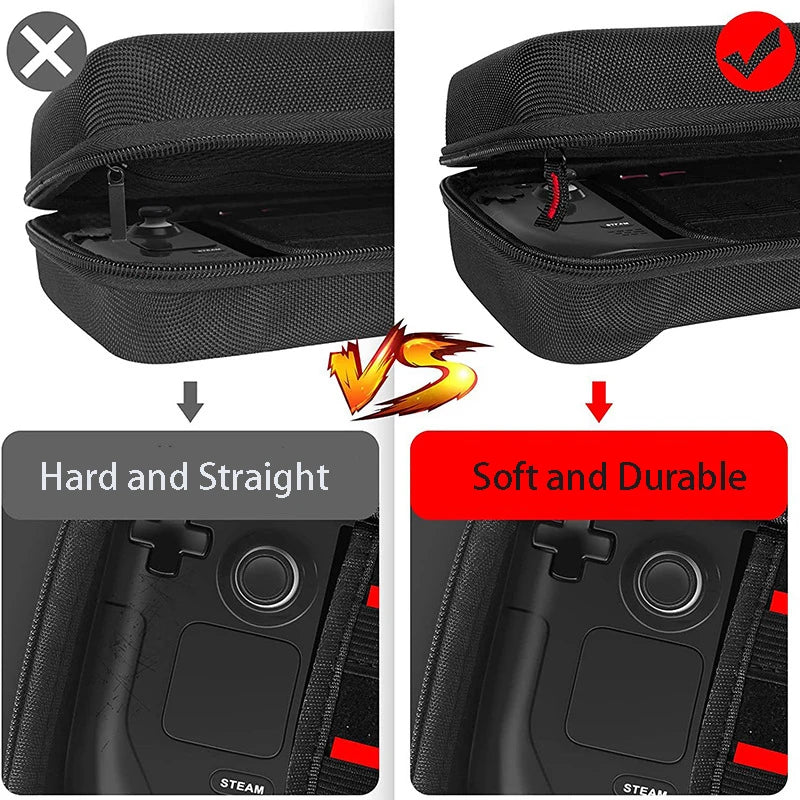 Storage Box for for Steam Deck Oled Console with Handle Carry Case Shockproof Hard EVA Zip Pouch Net Pocket for Cable Charger