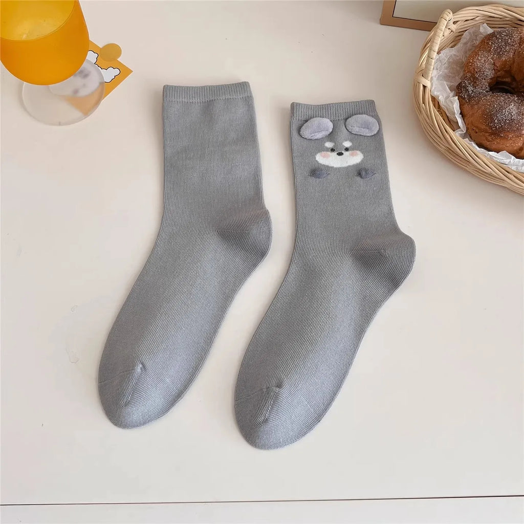 Fashion Sweet Cute 3D Animal Ears Pig Hosiery Winter Warm Cartoon Socks for Children Harajuku Cotton Soft Home Floor Sock