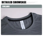 Muscle Training Compression T-shirt Man Running Dry Fit Tee Plain Color Plus Size Gym Men's T-shirts Sports Men Tops Sweatshirt