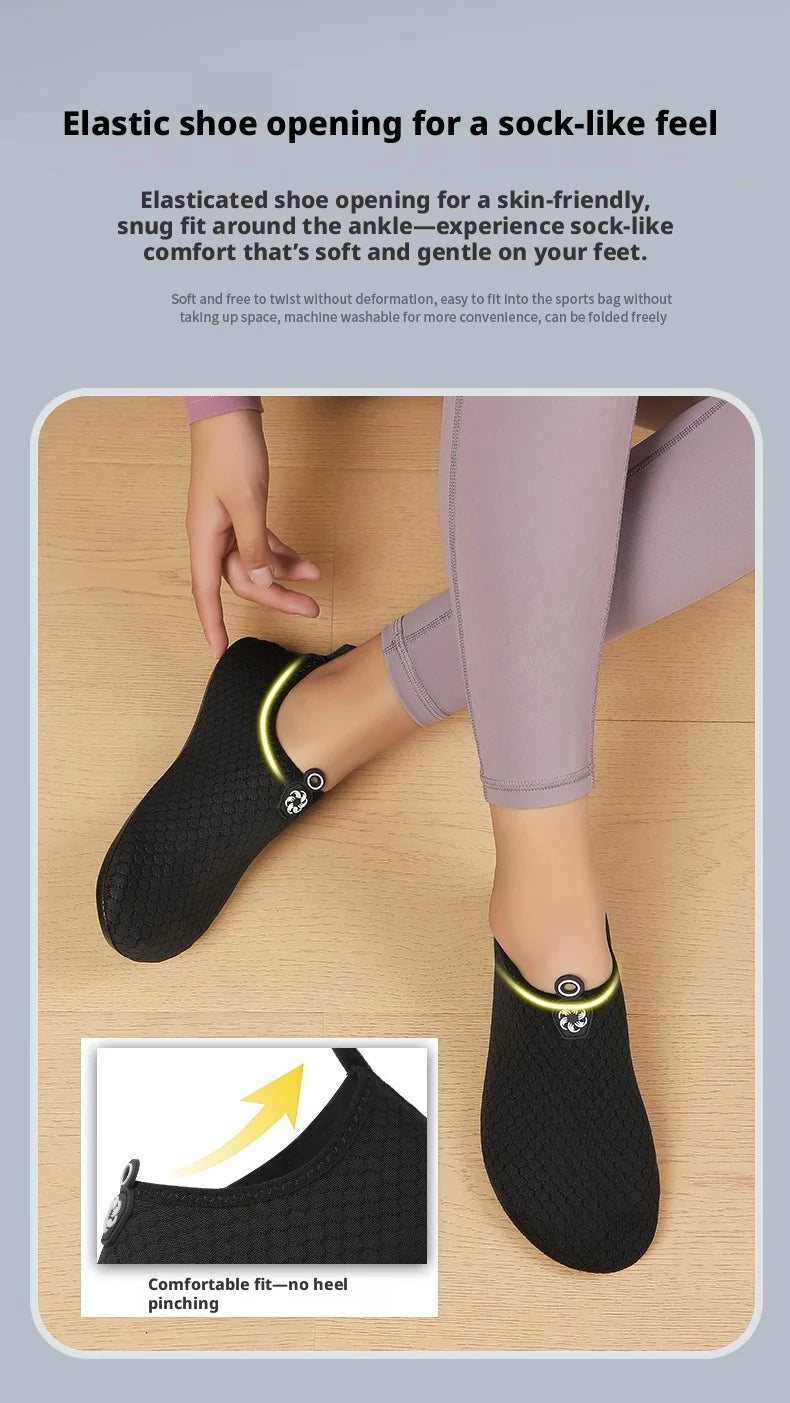 Black Water Shoes Unisex Quick Dry Non-Slip Aqua Shoes Breathable Beach Swimming Diving Wading Sneakers for Men Women Outdoor Sp