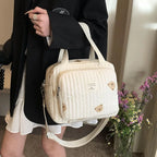 Cute Bear Mommy Bag Cotton Zipper Diaper Bag Women Handbag Nappy Caddy Organizer Baby Maternity Luggage Bag