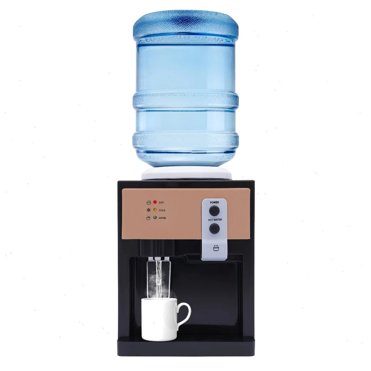 Water Dispenser, Water Cooler, Table Top Hot &Cold Temperature Control Fast Heating Cooling for 3.5/5/10/18.9L Bottles, 220V Main image
