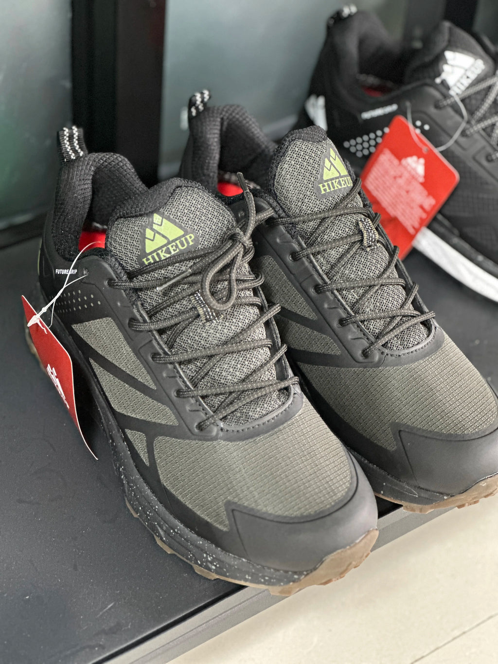 HIKEUP Outdoor Men's Sneakers Women Breathable Trail Running Shoes Hiking Shoes Trail Male Comfort Trekking Running Sneakers