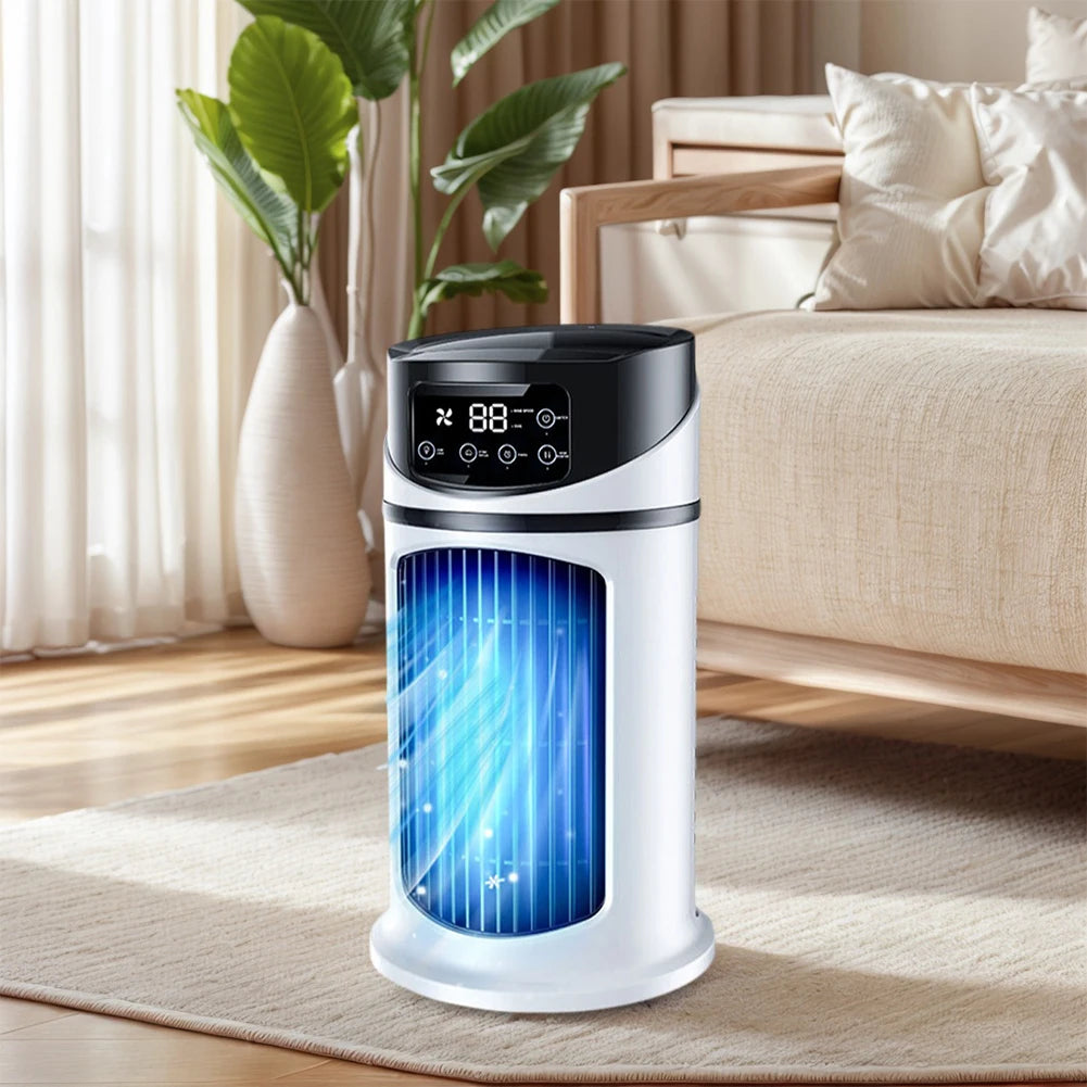 Portable Air Conditioner Desk Fan Spray Humidifier Air Cooling Fan Timing Circulation Wind Quiet Electric Fan for Home Office