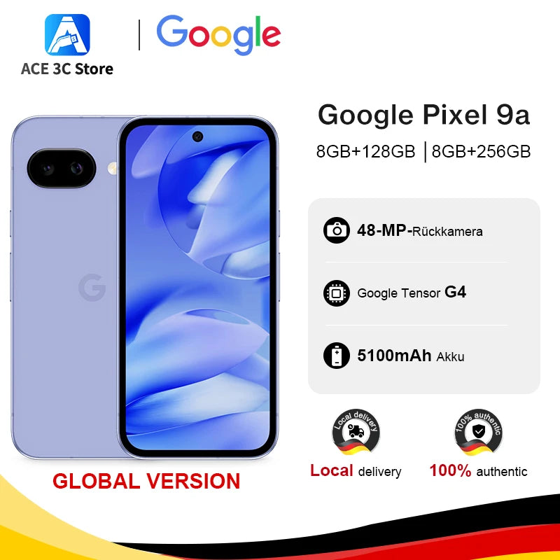 Global Version Google Pixel 9a 5G Smartphone Google Tensor G4 6.3inches 120Hz Actua display 5100mAh Battery 48MP Rear Camera NFC