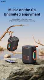 S122 25W Wireless Bluetooth Speaker Outdoor Portable Mini Waterproof Speaker with Light 6000mAh Battery Bass Boost for Outdoor
