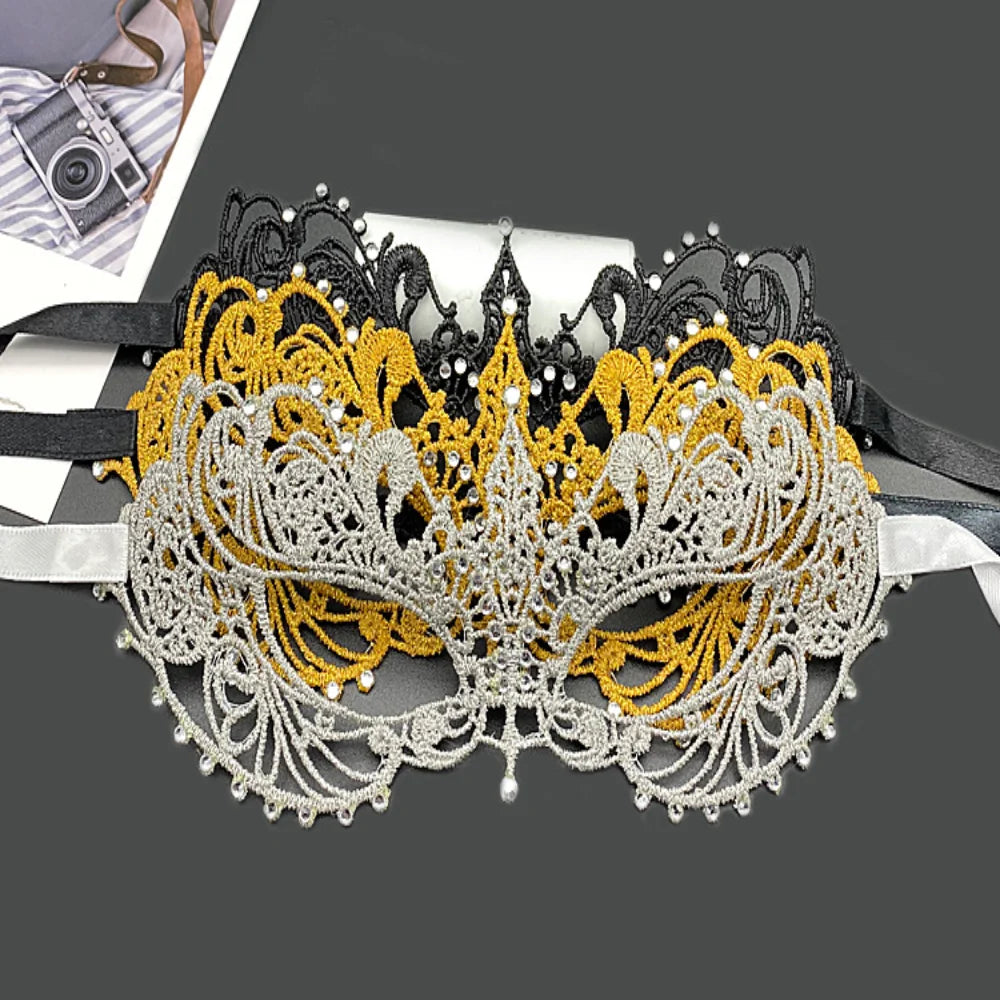 New Women Hollow Lace Face Mask Masquerade Sexy Cosplay Prom Party Props Costume Mask Nightclub Halloween Black Eye Mask