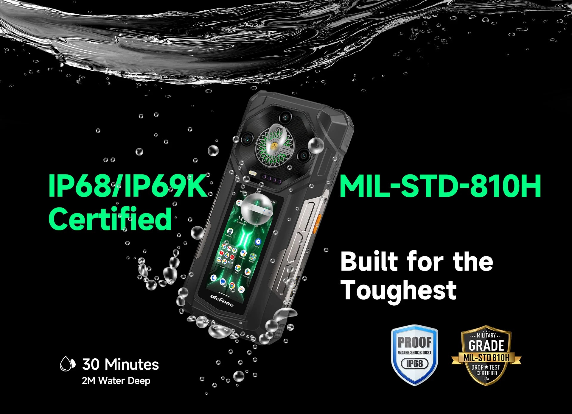 【World Premiere】Ulefone Armor 33 Pro 5G Rugged Phone 25500 mAh 512GB ROM 120Hz 6.59”3.4" Rear Screen NFC Android Smartphone