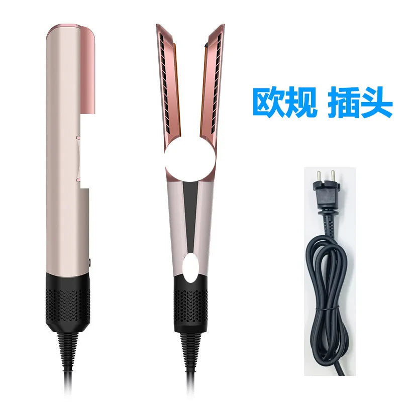 Professional 2 In 1 Hot Air Flat Iron Hair Straightener Dryer With Negative Ions Smooth Frizz-Free Hair Styling Tool