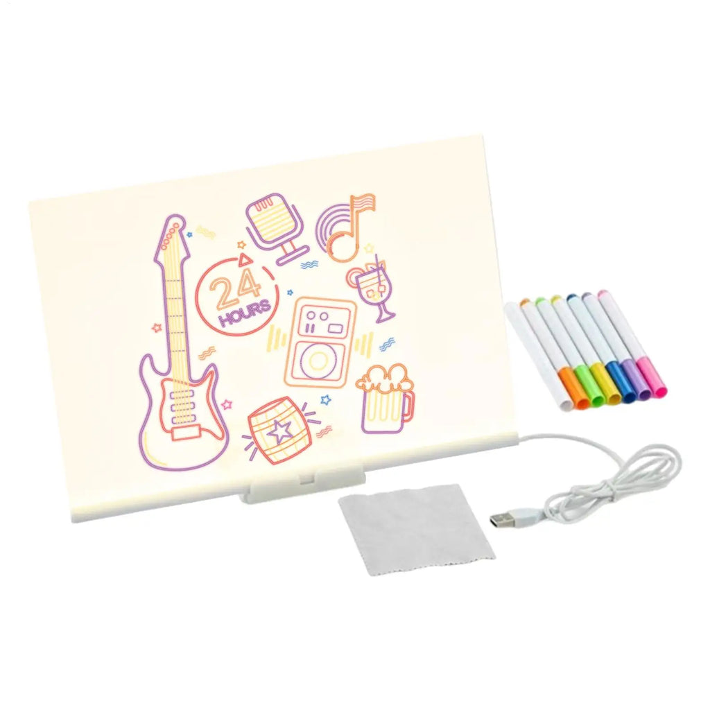 LED Drawing Board Toddler Painting Board Educational Toddler Writing Supplies Portable Drawing Tool for School Home Travel