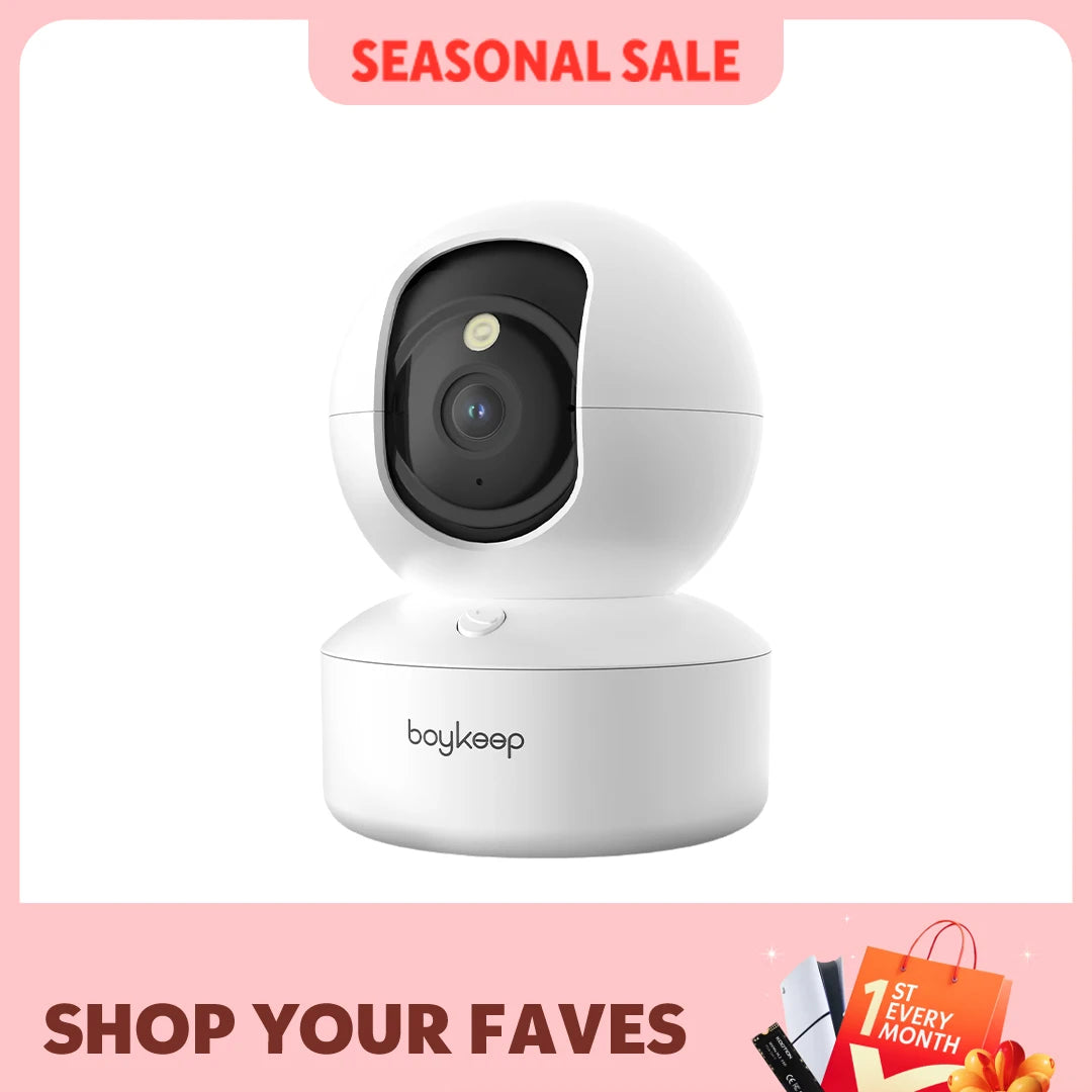 BoyKeep 3MP 5G/2.4GHz WiFi Indoor Home Security IP Smart Baby Monitor Camera Automatic Tracking 24/7 Video Surveillance Camera