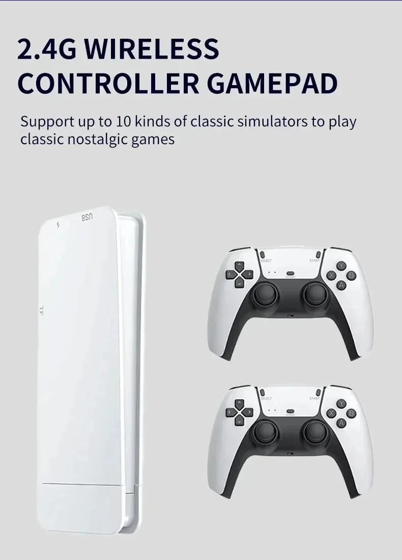 4K HD 64G Video Game Console: M15 Game Stick with 40000+ Classic Arcade Games, Dual Wireless Gamepads Two-Player TV System